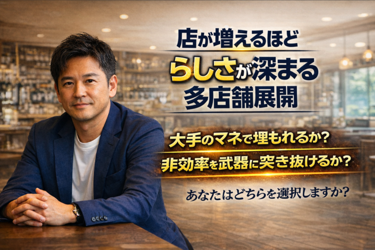 店が増えるほど、らしさが深まり、会社が楽しくなる多店舗展開戦略｜～大手のマネをして埋もれるか？非効率を武器に変えて突き抜けるか？あなたはどちらを選びますか？〜