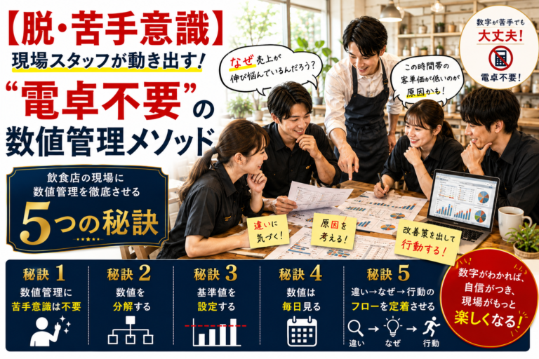【脱・苦手意識】”電卓不要”の数値管理メソッド｜飲食店の現場に数値・計数管理を徹底させるための５つの秘訣