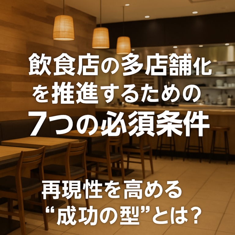 飲食店の多店舗化・多店舗展開を成功に導く7つの必須条件｜理念・人・仕組みで実現する成長戦略