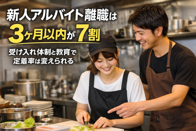 飲食店の新人アルバイト離職は、3ヶ月以内が7割！効果的な受け入れ態勢と教育で定着率アップ