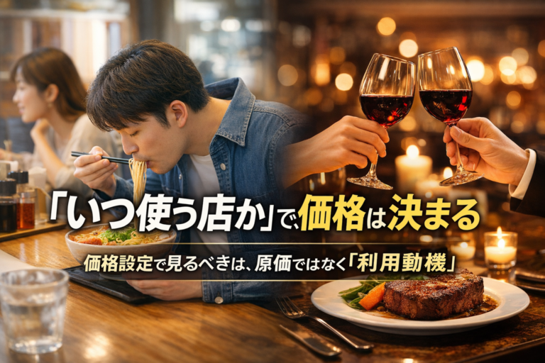 飲食店経営の根幹｜利用シーン（利用動機）と価格が一致する店だけが生き残る！