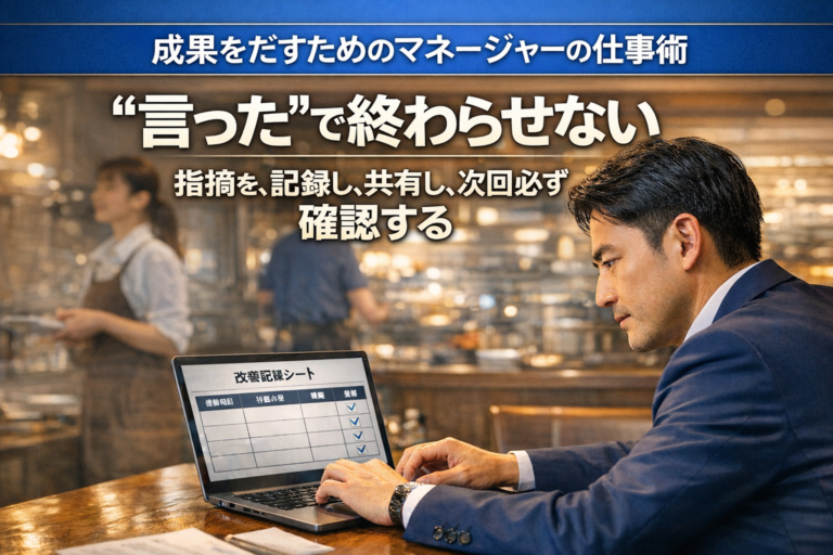 多店舗化が進んでも改善が止まらない｜飲食店マネージャーの“記録と共有”による定着メソッド