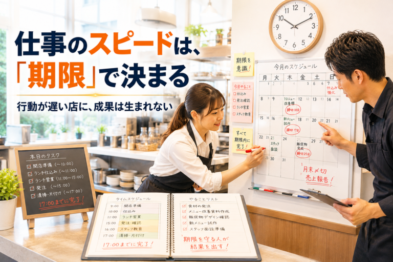 期限のない仕事は仕事じゃない！できる飲食店の店長へ導くスピード型組織の作り方