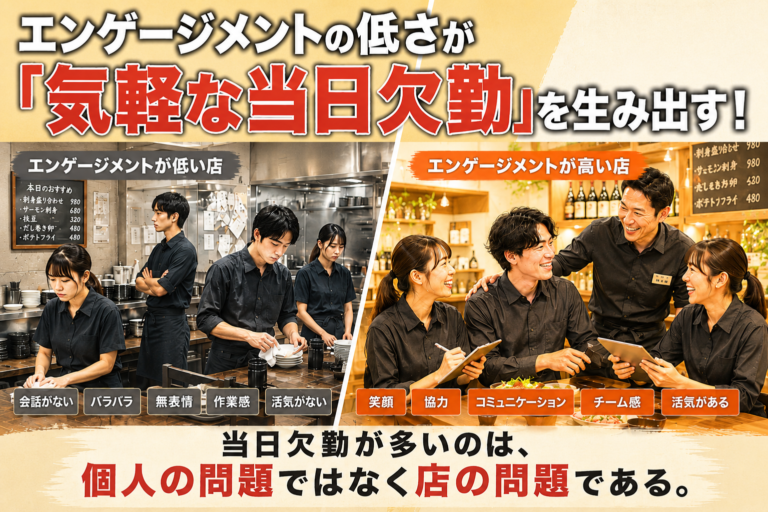 「気軽に休む」が起きる理由｜エンゲージメントの低さが当日欠勤を増やす！