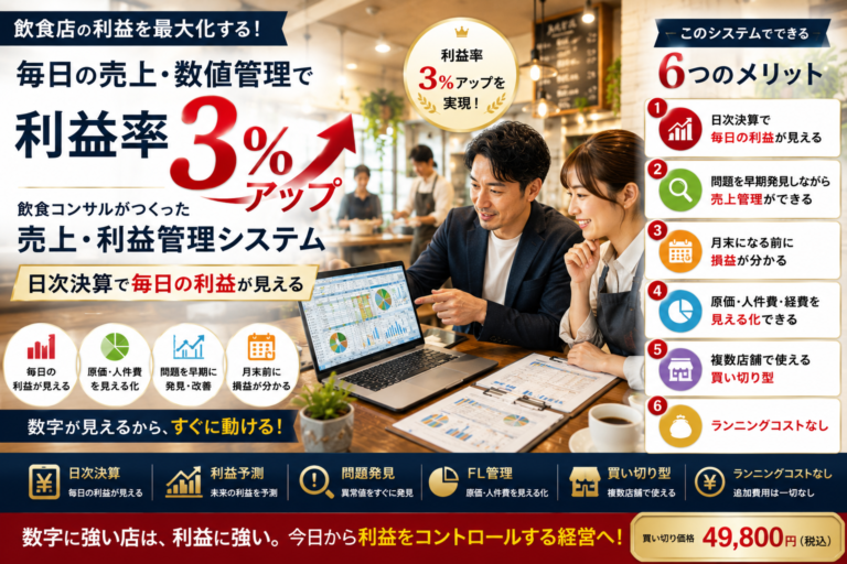 飲食店の利益率を向上させる原価管理・売上管理エクセルの運用術｜30年の現場経験から生まれた実戦ソフト
