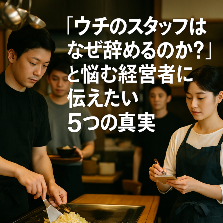 飲食店の離職率が高い原因はこれ！｜飲食経営者が知るべき5つの真実と「人を活かす経営」のすすめ