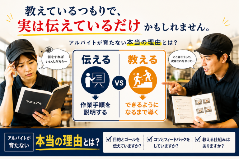 アルバイトが育たない本当の理由｜「教えている」のではなく「伝えている」だけ！