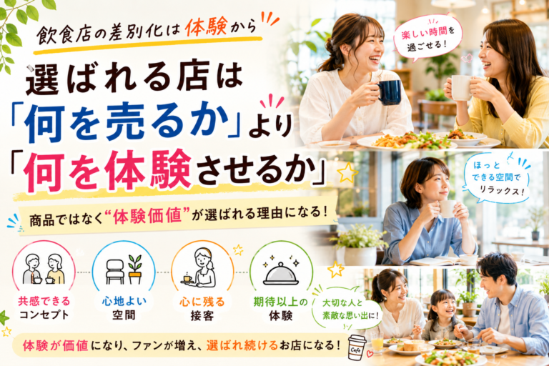 飲食店の差別化は体験から｜選ばれる店は「何を売るか」より「何を体験させるか」