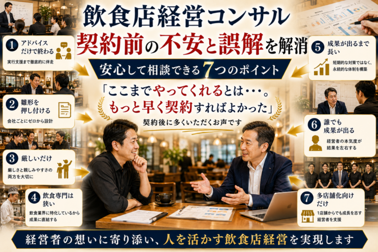 飲食店経営コンサル 契約前の不安と誤解を解消｜安心して相談できる7つのポイント