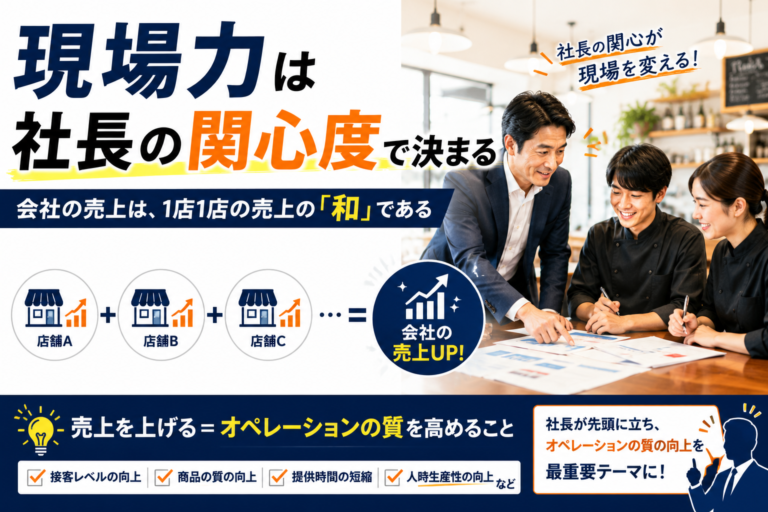 現場力は社長の関心度で決まる|会社の売上は、1店1店の売上の「和」である